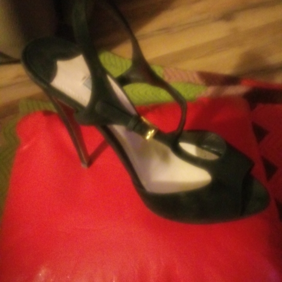 Black suede Prada 5 inch heels. - Picture 8 of 8